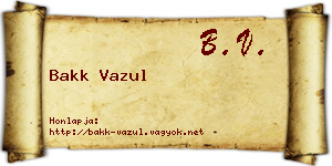 Bakk Vazul névjegykártya
